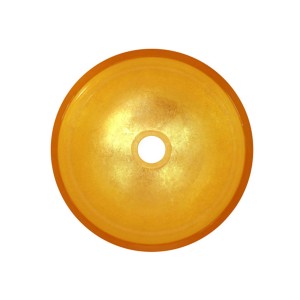 Cuba Sobrepor de Vidro Dourada 30cm