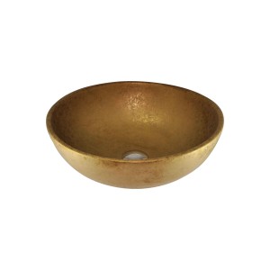 Cuba Sobrepor de Cerâmica Dourada 41cm