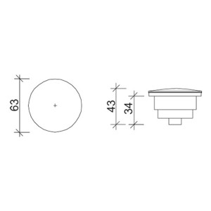 Válvula para Cuba Cromado 66mm