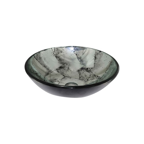 Cuba Sobrepor de Vidro Prata 42cm