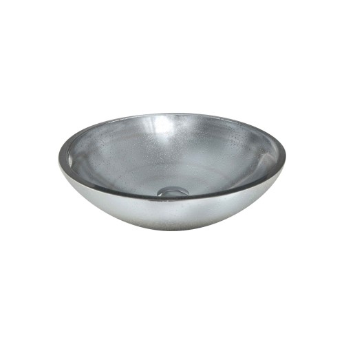 Cuba Sobrepor de Vidro Prata 40cm