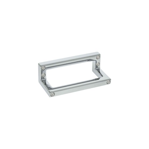Puxador Retangular Cromado com Cristais 64mm