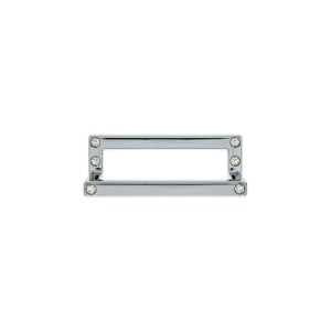 Puxador Retangular Cromado com Cristais 64mm