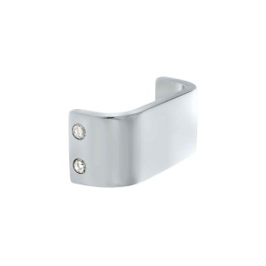 Puxador Curvado Cromado com Cristais 64mm
