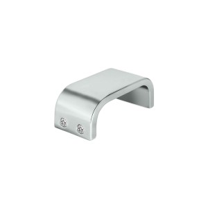 Puxador Curvado Cromado com Cristais 64mm