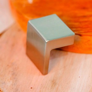 Puxador Ponto Quadrado Aço Escovado 25mm