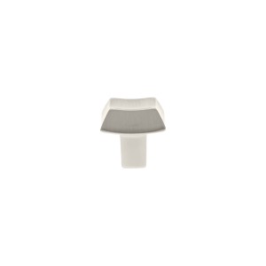 Puxador Ponto Quadrado Curvado Aço Escovado 22mm