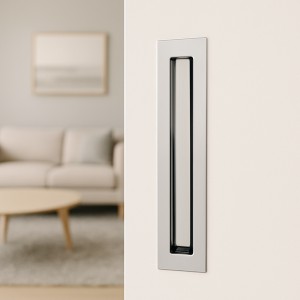 Puxador de Embutir Cava Cromado para Porta de Correr 192mm