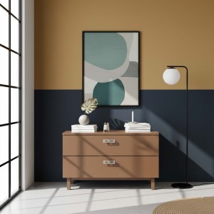 Puxador de Alça para Móveis Retangular Vazado Aço Escovado 64mm