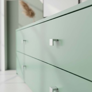 Puxador Ponto Quadrado Prata Fosca 25mm