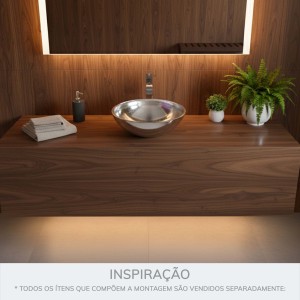 Cuba Sobrepor de Vidro Prata 40cm