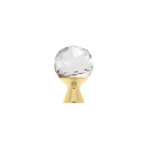 Puxador Ponto Cristal com Dourado