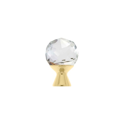 Puxador Ponto Cristal com Dourado