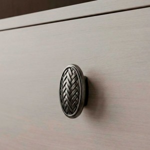 Puxador Ponto Oval Níquel Envelhecido 50mm