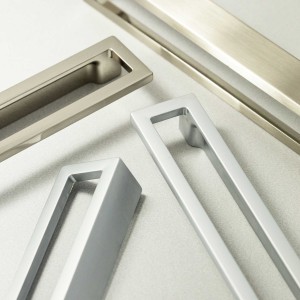 Puxador Alça para Móveis Vazado Cromo Acetinado 192mm