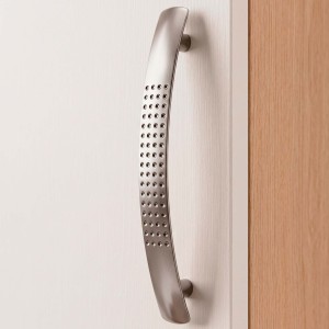 Puxador Alça para Móveis com Textura Cromo Acetinado 128mm