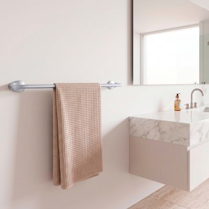 Porta Toalha para Banheiro Cromo Acetinado Altero Casa B1201