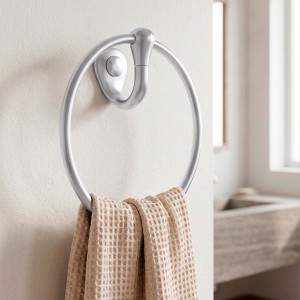 Porta Toalha Argola para Banheiro Cromo Acetinado Altero Casa B1204