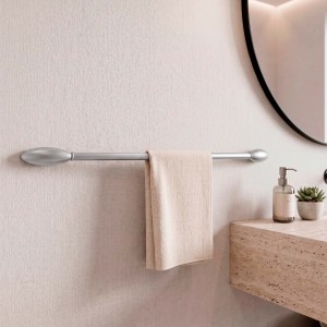 Porta Toalha para Banheiro Cromo Acetinado 60cm Altero Casa B1001