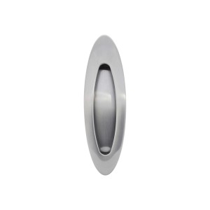Maçaneta para Porta Oval Cromo Escovado Altero Casa MA116
