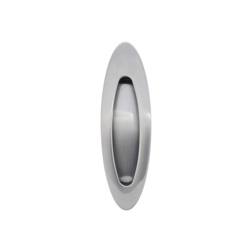 Maçaneta para Porta Oval Cromo Escovado Altero Casa MA116