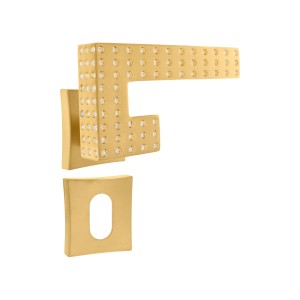 Maçaneta para Porta Externa em ouro com Strass Altero Casa MA134Q1-E2