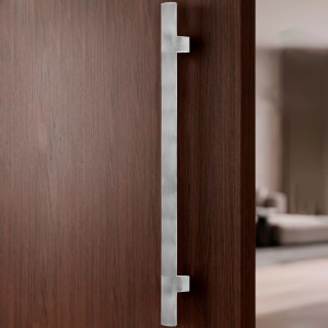 Puxador para Porta de Madeira Duplo Cromado Escovado PP1023-500