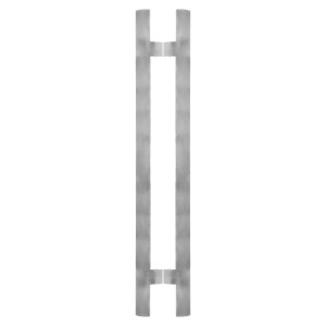 Puxador para Porta de Madeira Duplo Cromado Escovado PP1023-500