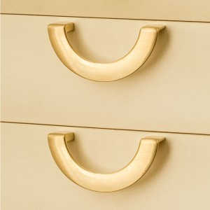 Puxador Meia Lua Dourado Escovado PVD 32mm Altero Casa M1180