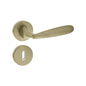 Maçaneta Porta Interna com Roseta Redonda Dourado Matte MA107Q1-I