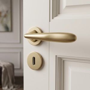 Maçaneta Porta Interna com Roseta Redonda Dourado Matte MA107Q1-I