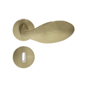 Maçaneta Porta Interna com Roseta Redonda Dourado Matte MA106R1-I