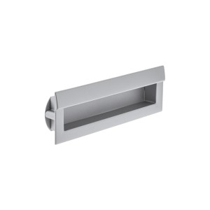 Puxador de Embutir Retangular Prata Fosca 128mm