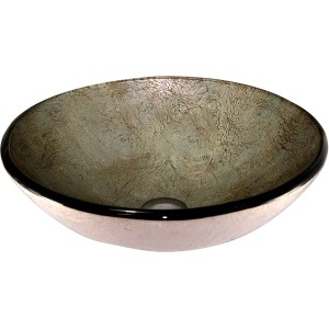 Cuba de Apoio de Vidro Prata Envelhecida 42cm