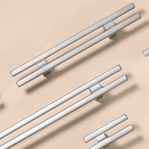 Puxador Alça para Móveis em Zamac Cromo Acetinado 64mm