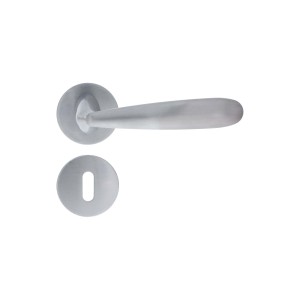 Maçaneta Porta Interna com Roseta Redonda Cromo Escovado| Altero Casa - MA107