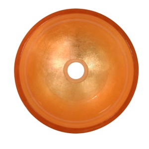 Cuba de Sobrepor de Vidro Laranja 30cm